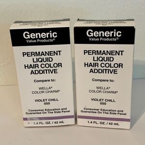 2X Generic Value Product 050 Violet Chill Liquid Hair Color Wella Perm Charm GVP